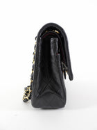 Chanel Vintage 1989-1991 Black Lambskin Medium Classic Double Flap Bag