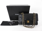 Chanel Vintage 1989-1991 Black Lambskin Medium Classic Double Flap Bag