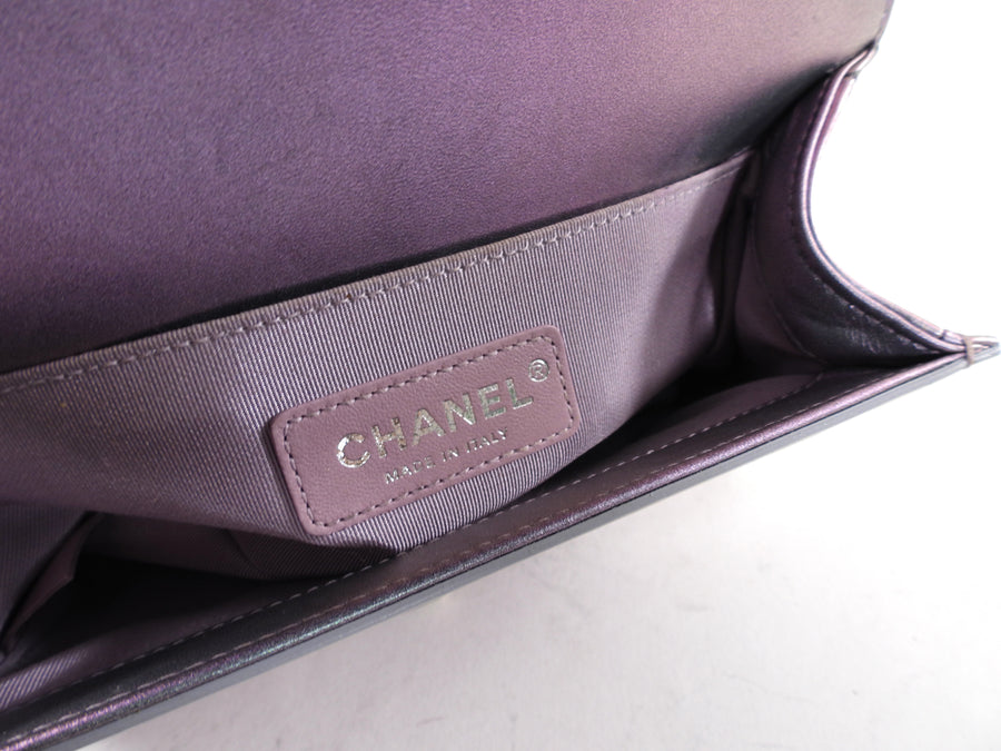 Chanel 18S Lilac Purple Holographic Mermaid Classic Small Boy Flap Bag