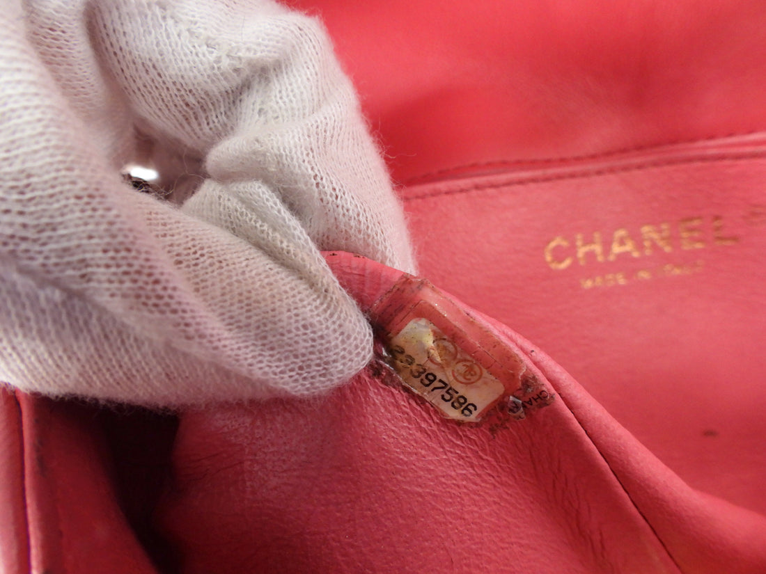 Chanel Pink V for Victory Mini Cherry Pink Crystal Classic Flap Bag