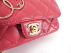 Chanel Pink V for Victory Mini Cherry Pink Crystal Classic Flap Bag