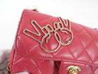 Chanel Pink V for Victory Mini Cherry Pink Crystal Classic Flap Bag