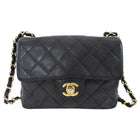 Chanel Black Caviar Vintage Square Mini Flap Bag GHW