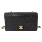 Chanel Vintage 1989 Mini Black Lambskin Quilted Full Flap Bag