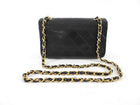 Chanel Vintage 1989 Mini Black Lambskin Quilted Full Flap Bag