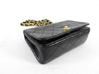 Chanel Vintage 1989 Mini Black Lambskin Quilted Full Flap Bag
