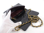 Chanel Vintage 1989 Mini Black Lambskin Quilted Full Flap Bag