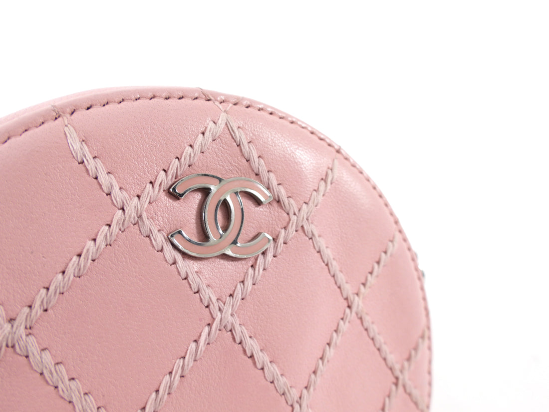 Chanel Pink Round Mini Ultrastitch Chain Clutch Bag