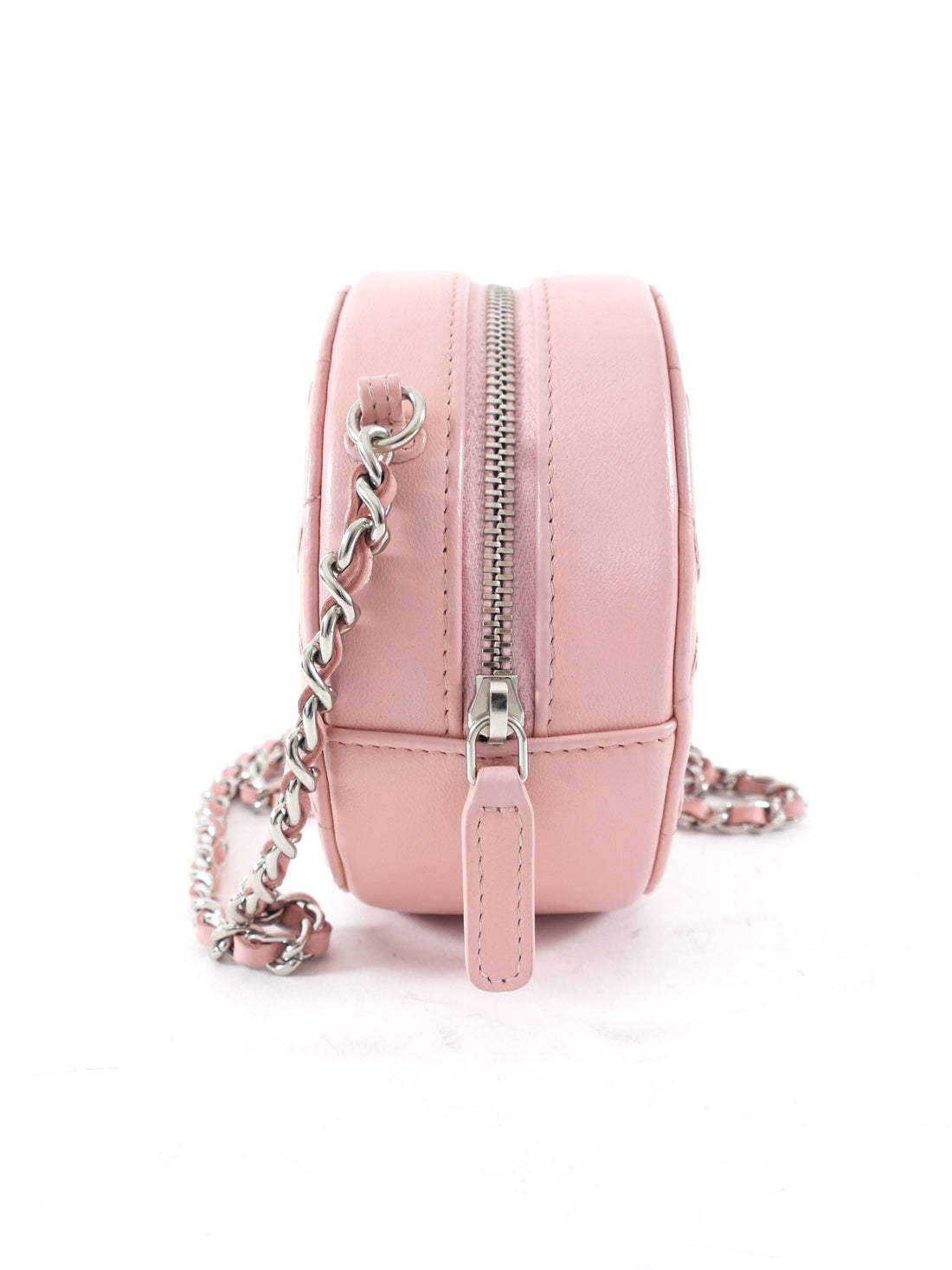 Chanel Pink Round Mini Ultrastitch Chain Clutch Bag