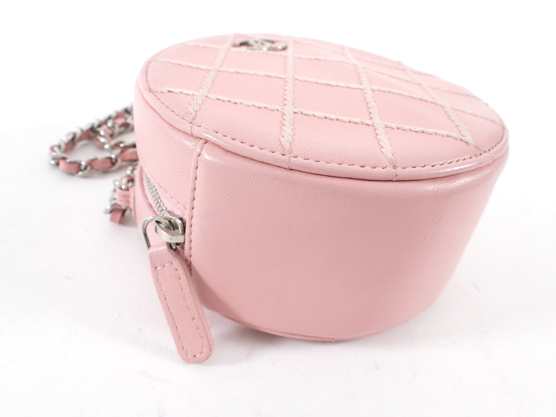 Chanel Pink Round Mini Ultrastitch Chain Clutch Bag