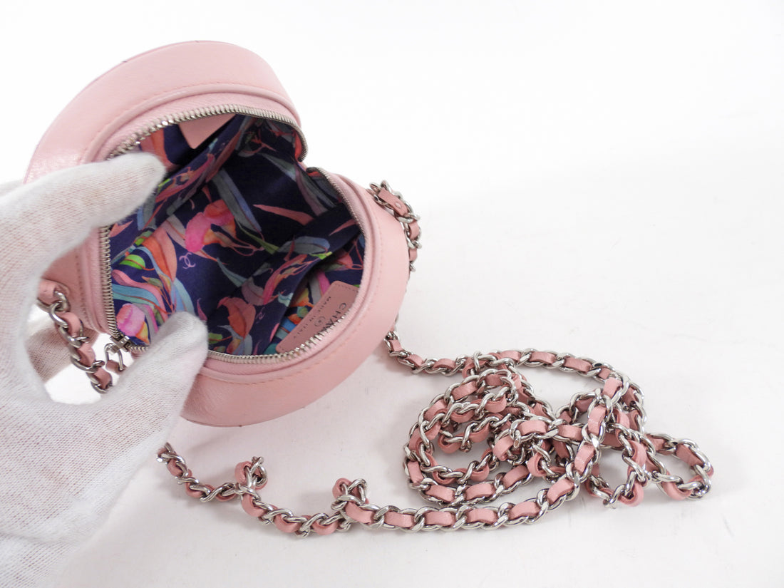 Chanel Pink Round Mini Ultrastitch Chain Clutch Bag