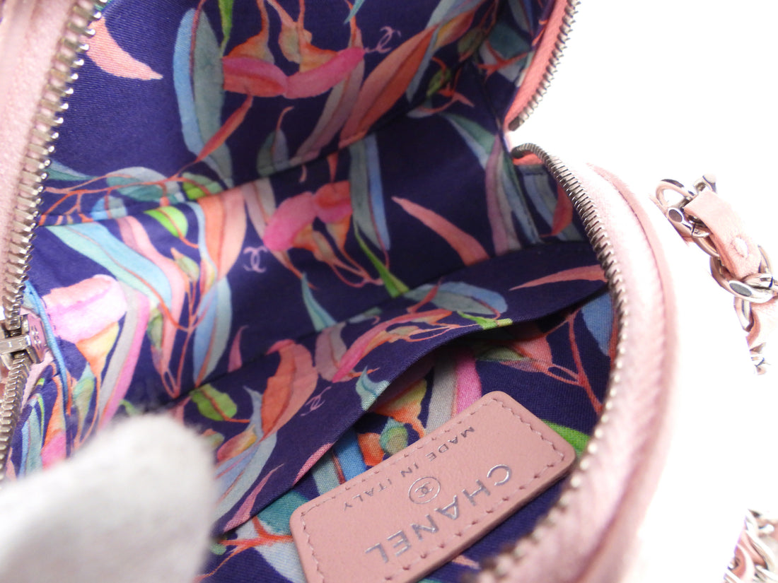 Chanel Pink Round Mini Ultrastitch Chain Clutch Bag