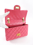 Chanel Hot Cherry Pink Aged Leather Mini 2.55 Reissue Flap Bag