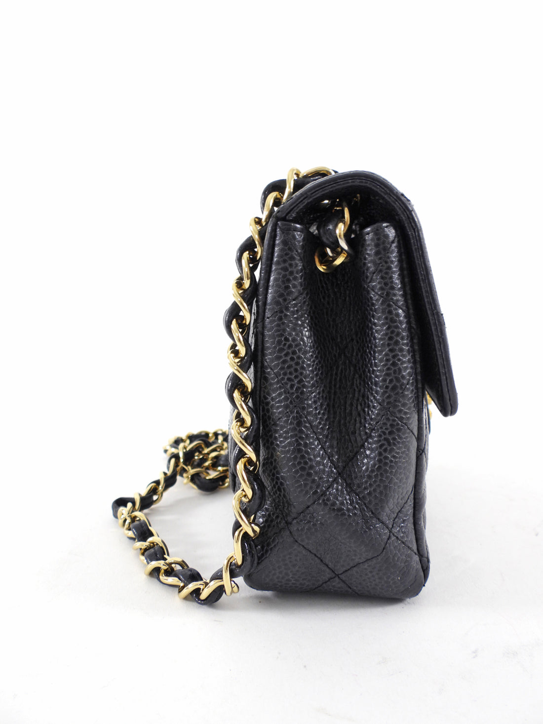 Chanel Black Caviar Vintage Square Mini Flap Bag GHW