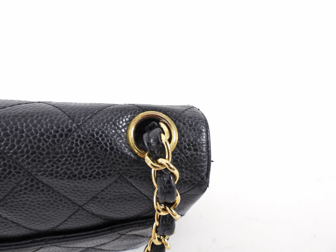 Chanel Black Caviar Vintage Square Mini Flap Bag GHW
