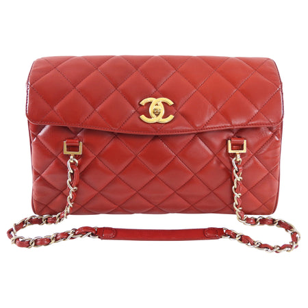Chanel Dark Red Quilted Leather Misia Flap Shoulder Bag