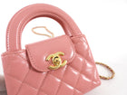 Chanel flamingo Pink Nano Kelly Shopping Bag Crossbody Chain