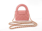 Chanel flamingo Pink Nano Kelly Shopping Bag Crossbody Chain