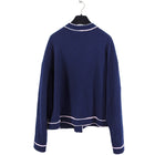 Chanel 21S Navy and Pink No. 5 Cashmere Cardigan Sweater - FR42 / 10