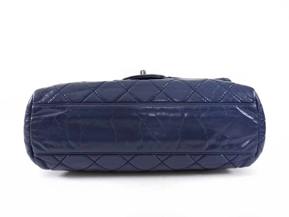 Chanel Large Navy Quilted Leather Coco Soft Flap Bag
