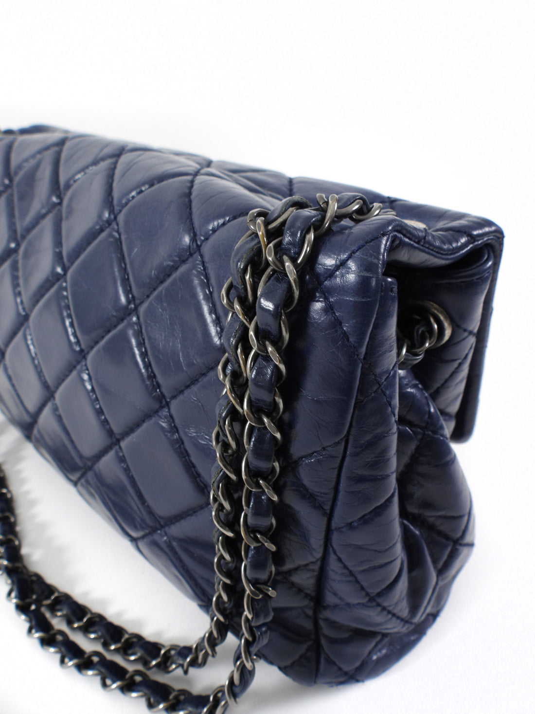 Chanel Large Navy Quilted Leather Coco Soft Flap Bag