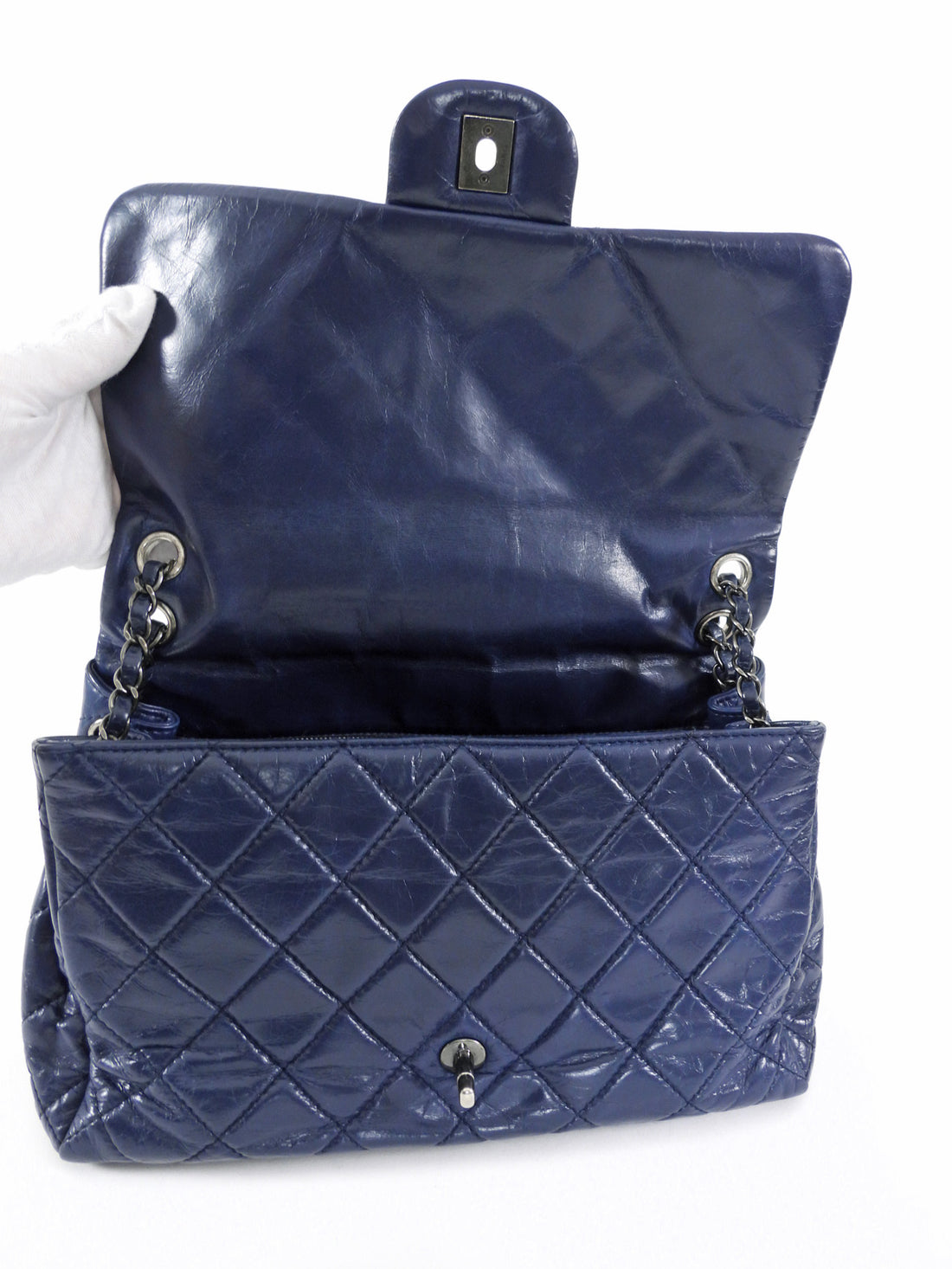 Chanel Large Navy Quilted Leather Coco Soft Flap Bag