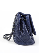 Chanel Large Navy Quilted Leather Coco Soft Flap Bag