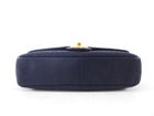 Chanel Surpique Chevron Navy Quilted Leather Medium Flap Bag