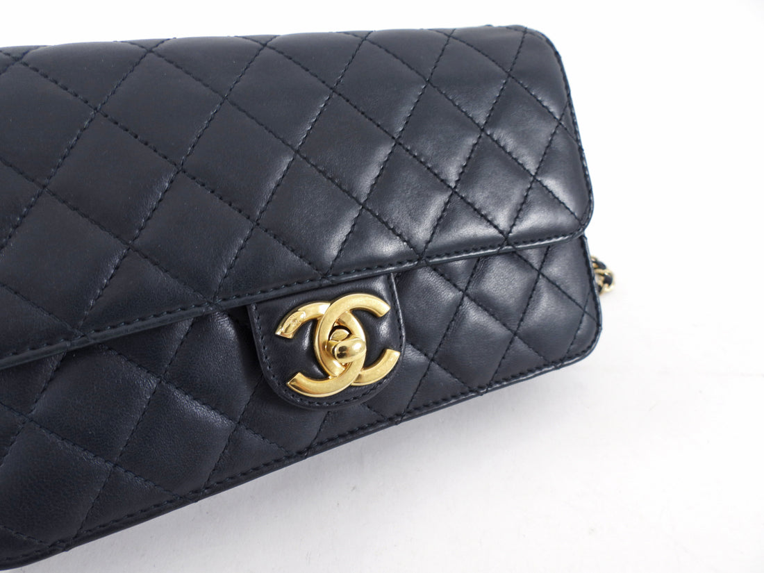 Chanel Midnight Navy Quilted Leather Small Crossing Times Flap Bag