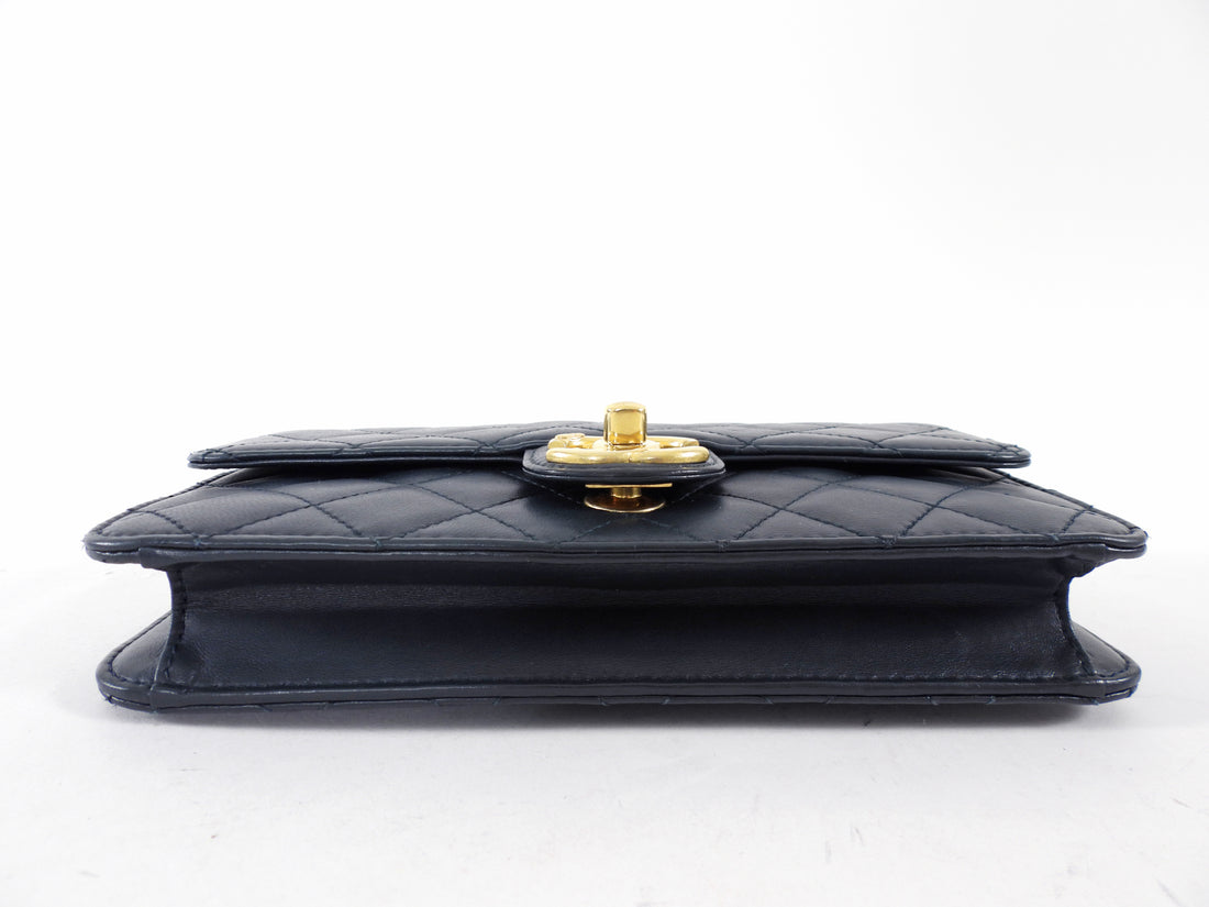 Chanel Midnight Navy Quilted Leather Small Crossing Times Flap Bag