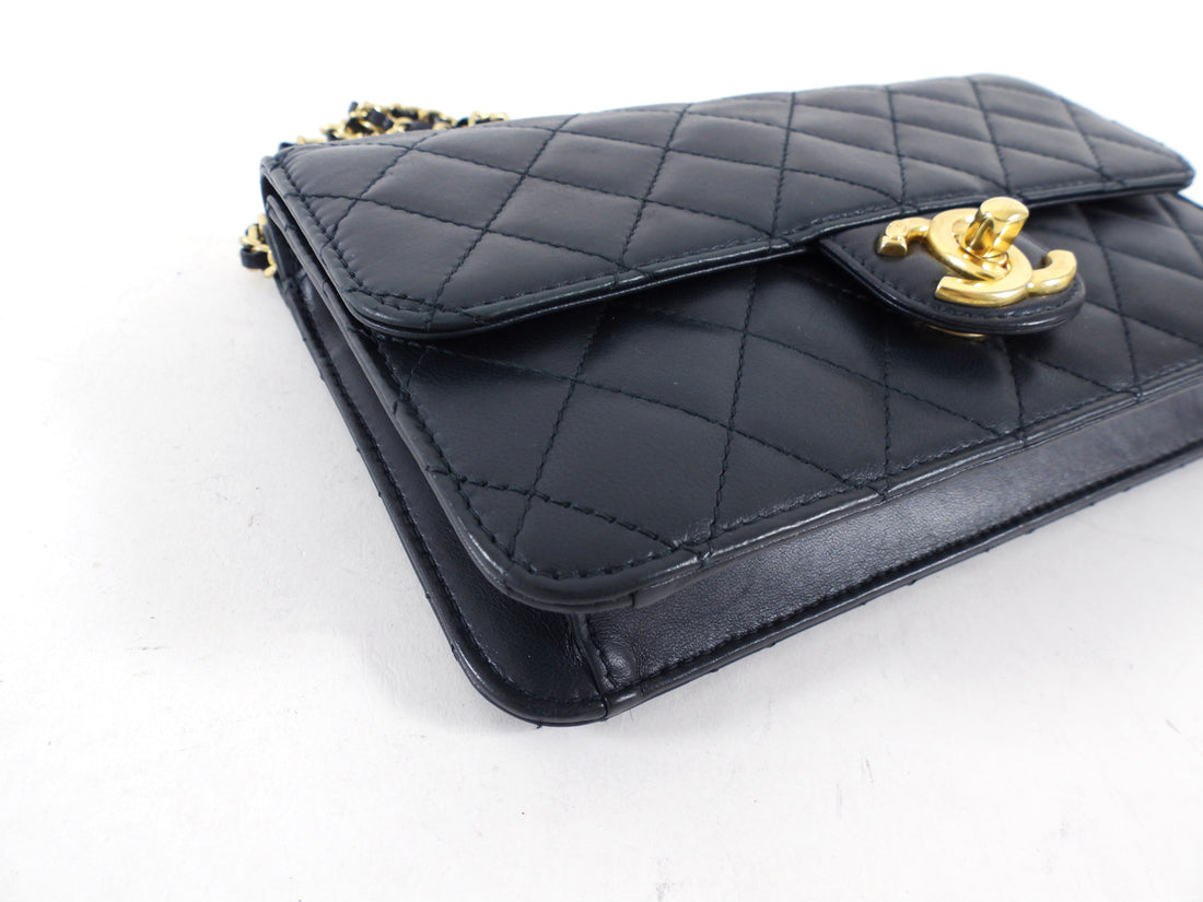 Chanel Midnight Navy Quilted Leather Small Crossing Times Flap Bag