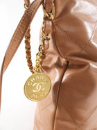 Chanel Medium Drawstring 22 Bag in Caramel and GHW