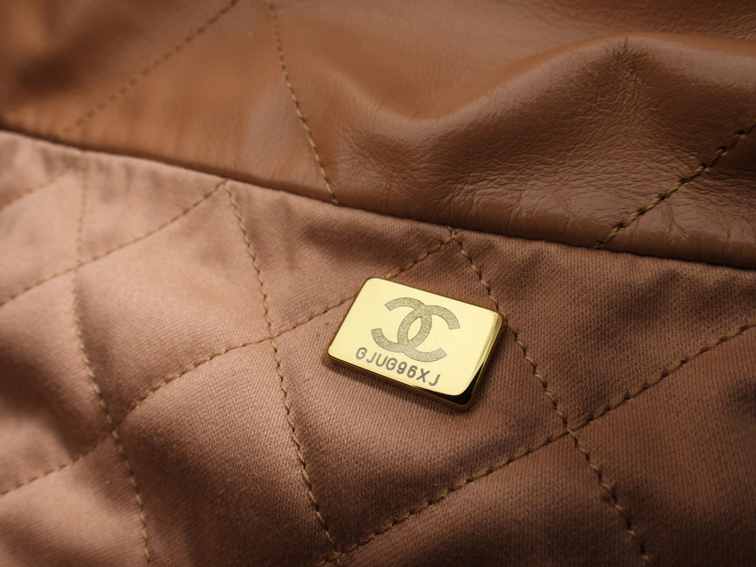 Chanel Medium Drawstring 22 Bag in Caramel and GHW