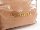 Chanel Medium Drawstring 22 Bag in Caramel and GHW