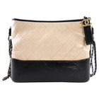 Chanel Beige and Black Aged Calfskin Gabrielle Medium Chain Bag