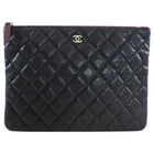 Chanel Black Caviar Leather Medium O Case