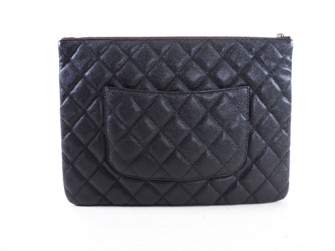 Chanel Black Caviar Leather Medium O Case