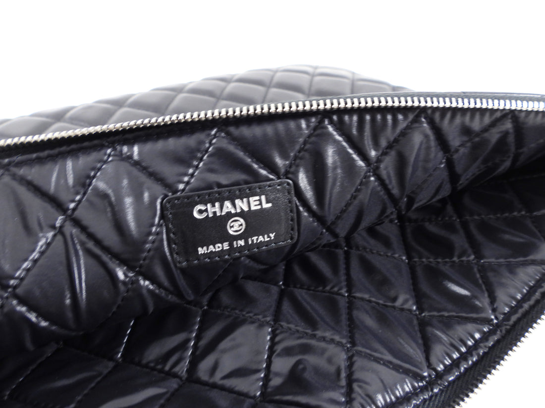 Chanel Black Quilted Lambskin Timeless Large O Case Pouch