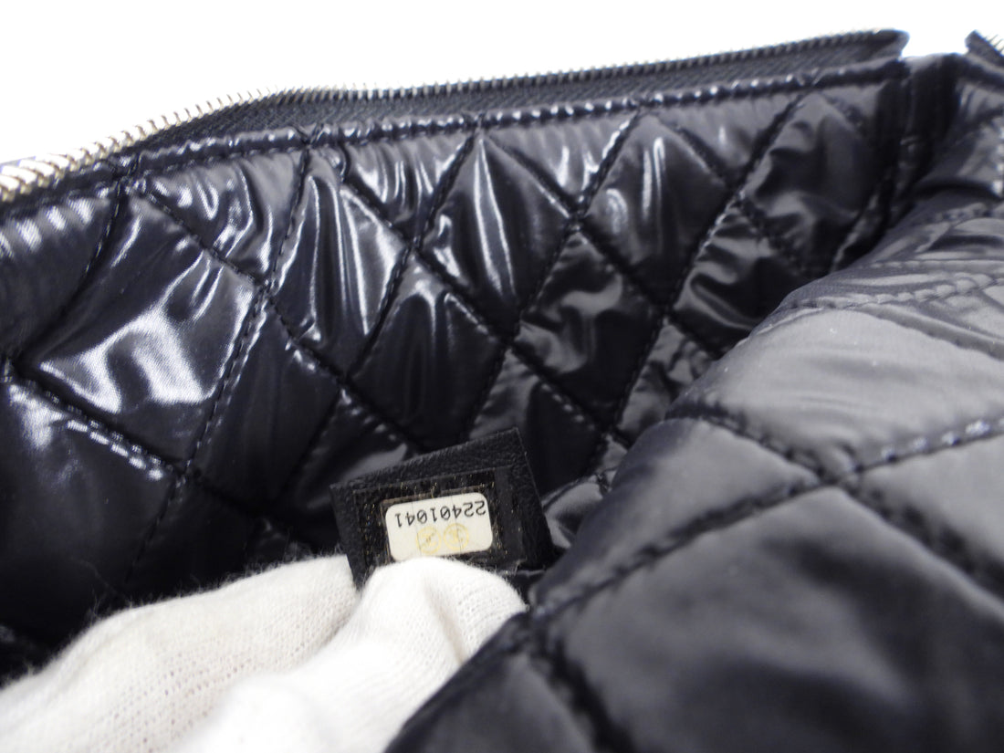 Chanel Black Quilted Lambskin Timeless Large O Case Pouch