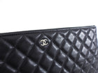 Chanel Black Quilted Lambskin Timeless Large O Case Pouch