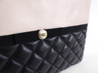 Chanel Black and Blush Pink Quilted Lambskin Medium Pearl O Case