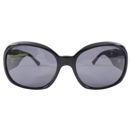 Chanel Oval Acetate Sunglasses with White Camelia Arms