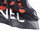 Chanel 13A Black and Red CC Cotton Pareo Wrap Shawl