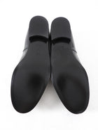 Chanel 25C Black Patent Leather Flat Slip on Shoes - 37.5 C