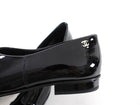 Chanel 25C Black Patent Leather Flat Slip on Shoes - 37.5 C