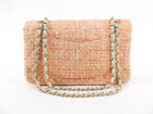 Chanel 2005 Peach Tweed Medium Classic Double Flap Bag