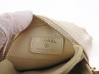 Chanel Light Beige Leather Mini Quilted Round Pearl Trim Crossbody Bag