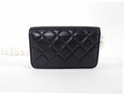 Chanel Black Leather Mini Lambskin Maxi Pearls Clutch on Chain