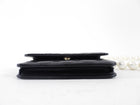 Chanel Black Leather Mini Lambskin Maxi Pearls Clutch on Chain