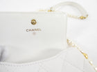Chanel Ivory White About Pearls Mini Card Holder on Strap